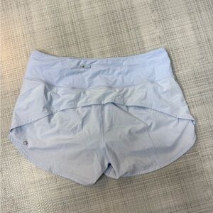 Lululemon Speed Up Short Long 4" Blue Linen Sz 12